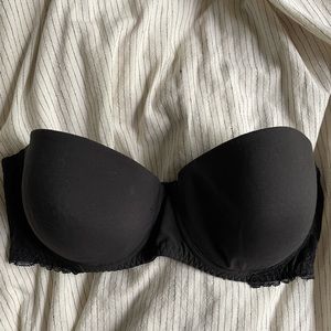 Free people black strapless bra